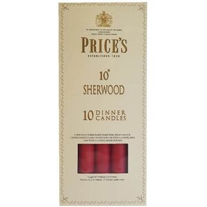 Price's Prices 10 Sherwood Candle Wine Red Pack Of 10