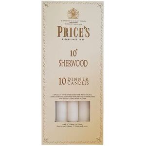 Price's Prices 10 Sherwood Candle White Pack Of 10