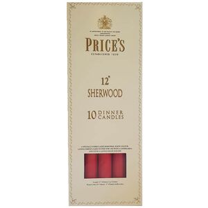 Price's Prices 12 Sherwood Candle Red Pack Of 10