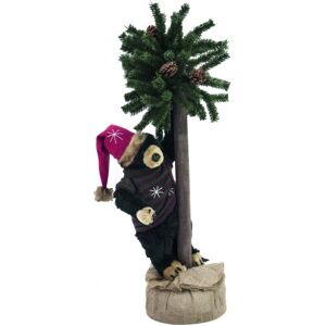 EUROPALMS Christmas bear, with fir, 105cm - Winter deco & Crafting