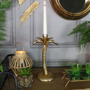 Gold Metal Palm Tree Candle Holder Material: Metal