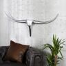 Natur Pur Bull Skull Aluminum Wall Décor gray 40.0 H x 100.0 W x 6.0 D cm