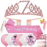 SWPEED 7th Birthday Decorations, 7th Birthday Sash and Birthday Tiara Girls Birthday Pr