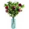 Leaf 90cm  Artificial Flowers  Pink Artificial Peony Dahlia with Glass Vase