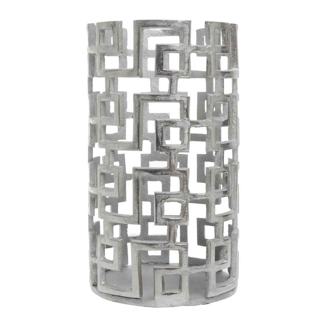 Photos - Figurine / Candlestick Ivy Bronx Delphi Aluminium Tabletop Lantern gray 32.0 H x 17.5 W x 17.5 D