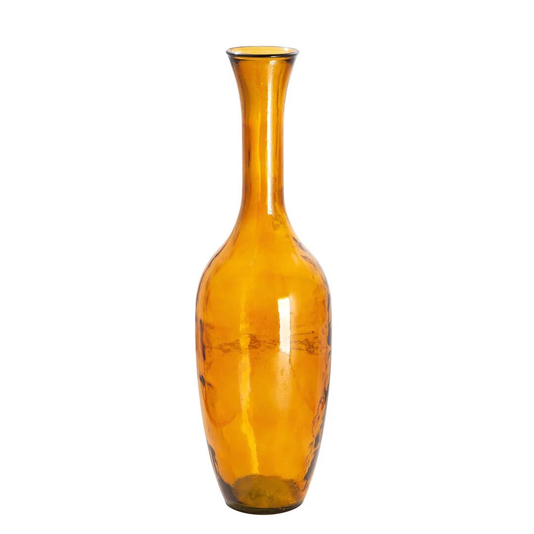 Photos - Vase Highland Dunes Seneca 65Cm Glass Floor  orange 65.0 H x 40.0 W x 40.0
