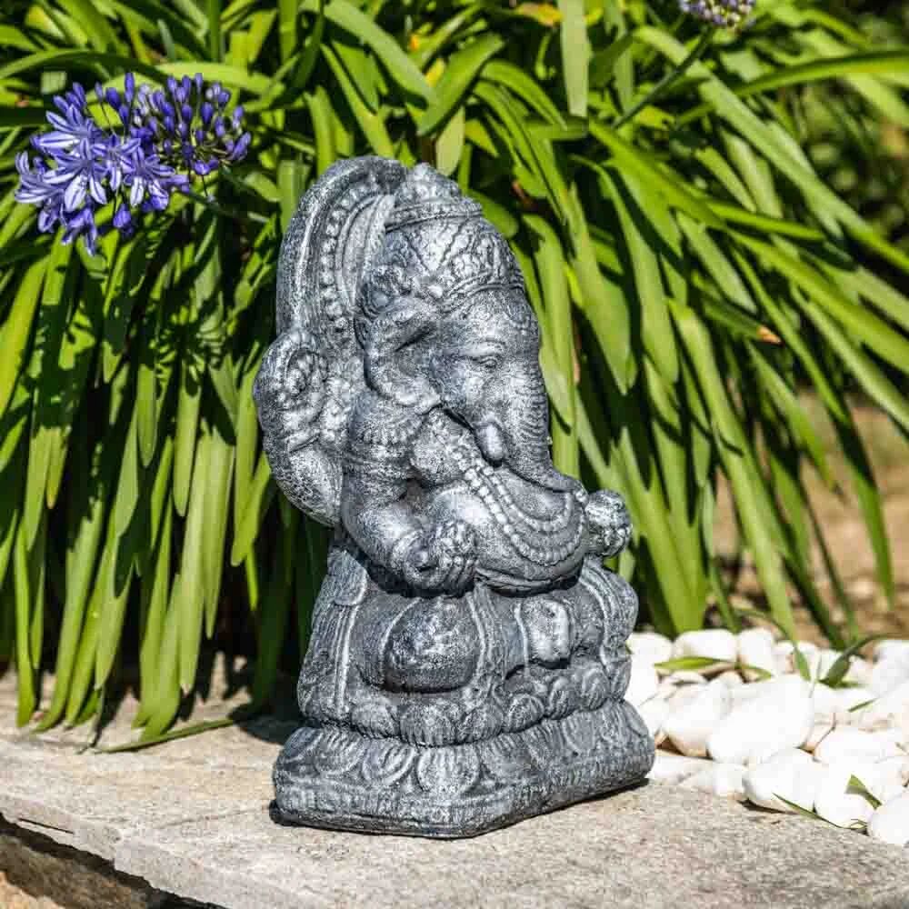 Photos - Garden & Outdoor Decoration Bloomsbury Market Kalish Ganesh Statue gray 38.0 H x 20.0 W x 18.0 D cm