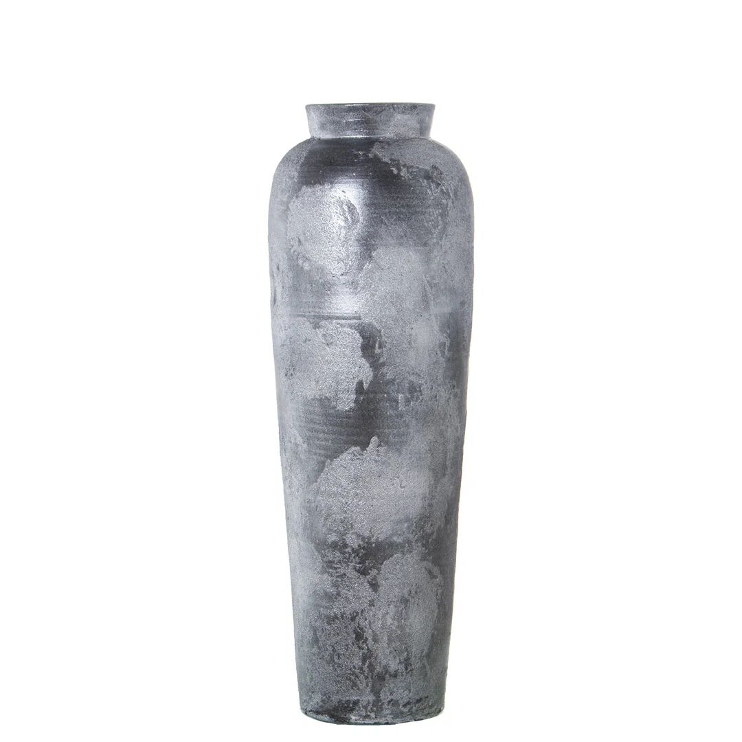 Photos - Vase Ivy Bronx Chabelli Silver 100Cm Ceramic Table  gray 100.0 H x 26.0 W x