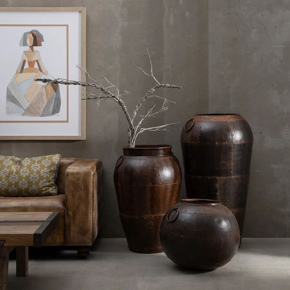 Photos - Vase Latitude Vive Arnasia Metal Floor  brown 48.0 H x 48.0 W x 43.0 D cm