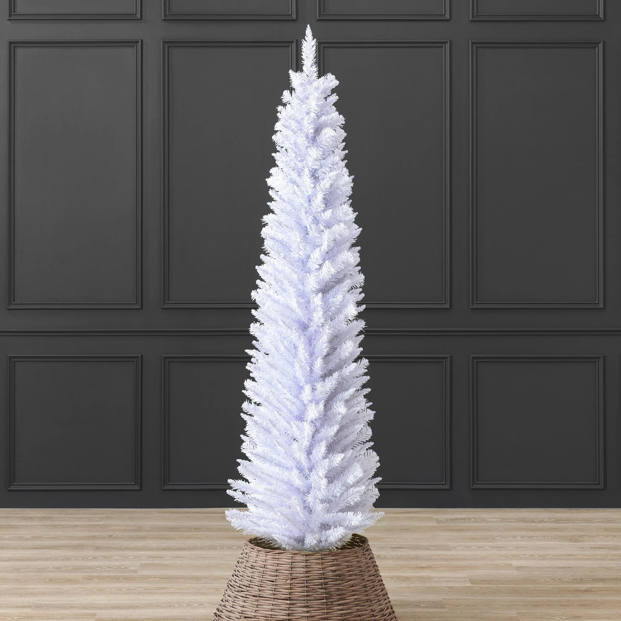 Christow White Pencil Christmas Tree (6ft) - White