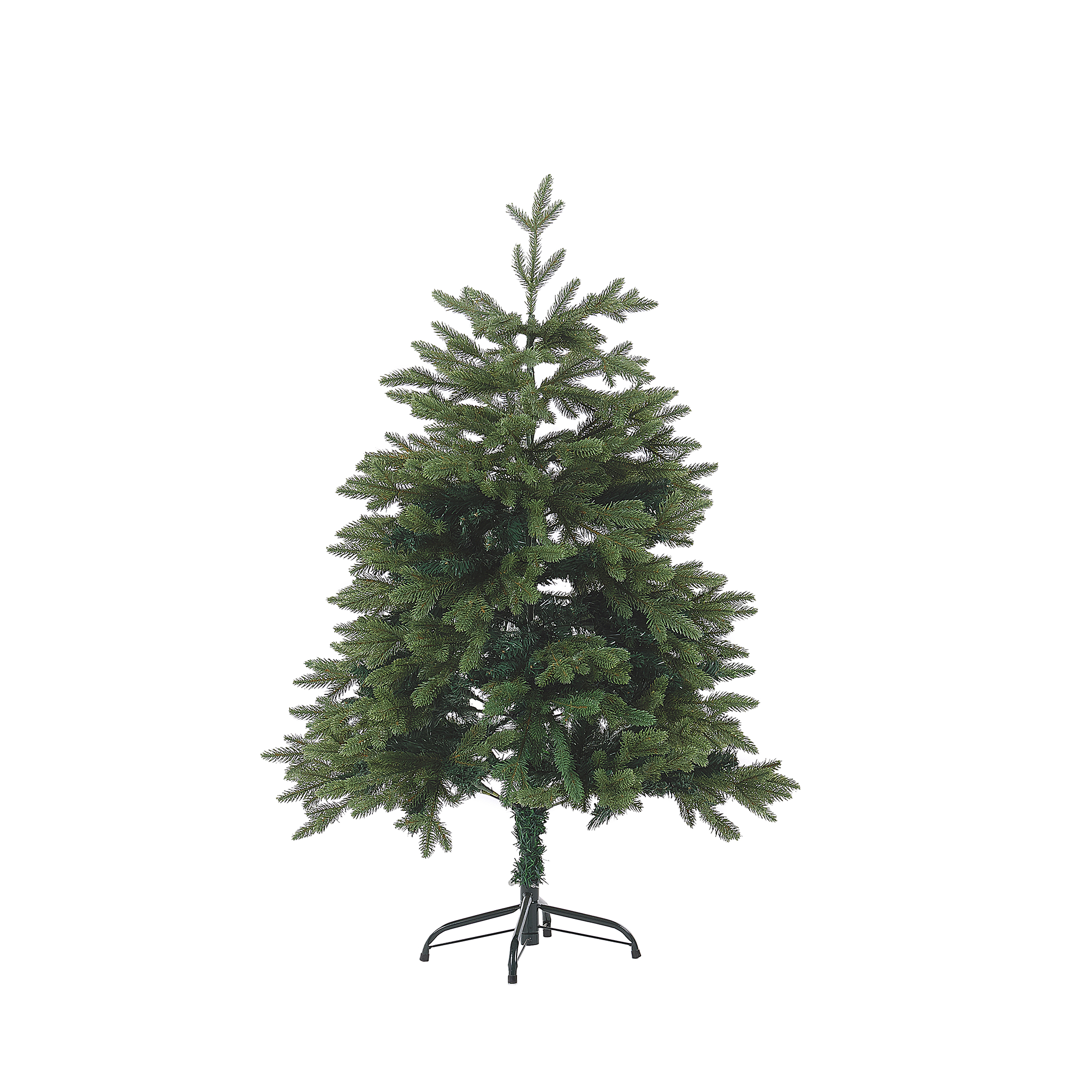 Beliani Artificial Christmas Tree Green PVC Metal Base 120 cm Traditional Style