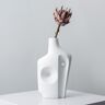 Homary Modern White Resin Flower Vase Sculpture Home Decorative Figurine Object Desk Decor Art