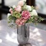 Homary Natural Pink Artificial Flower Arrangement in Vase Fake Flower Dining Table Centerpiece