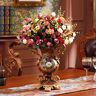 Homary European Artificial Vintage Flower Arrangement Vase Set Golden Resin Vase Fake Flower