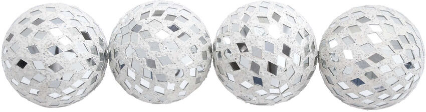 Peyton Lane Set of 4 Mirror Mosaic Balls NoColor NoSize