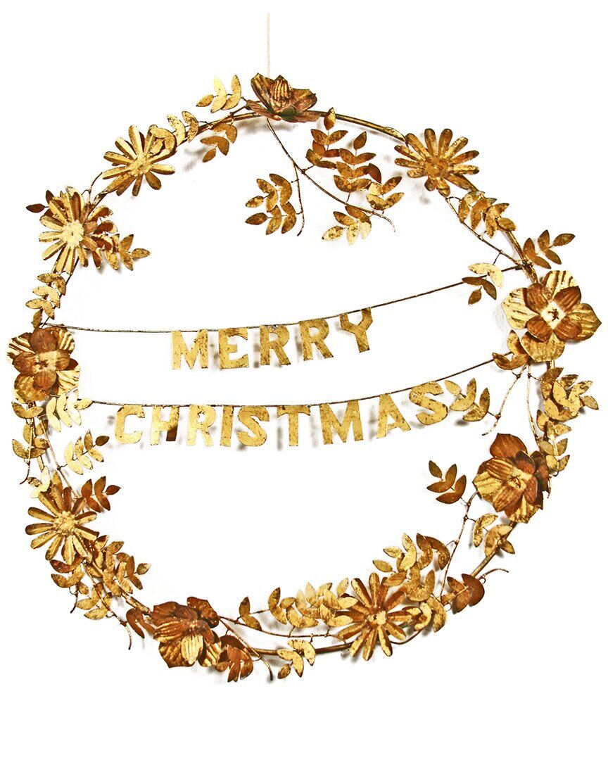 Cody Foster & Co. Merry Christmas Wreath Gold NoSize