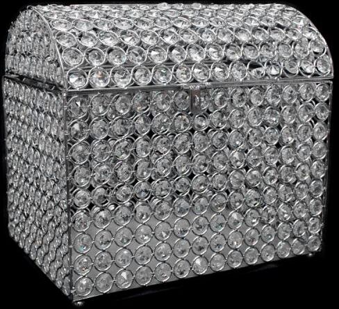 Decostar  Silver Crystal Money / Ticket Box - 12" x 9" x 11"