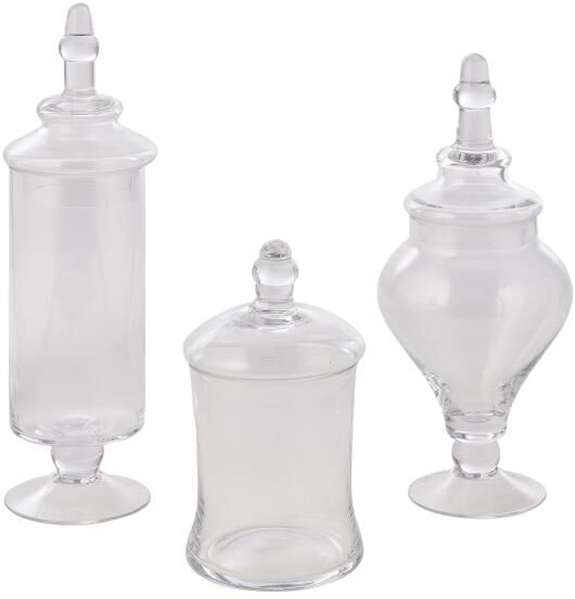 Event Decor Direct Glass Candy Jars with lid 3pc/set