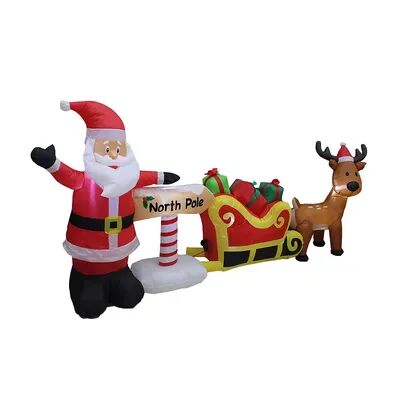 A Holiday Company 9 Foot Inflatable North Pole Santa Christmas Lawn Decoration, Clrs