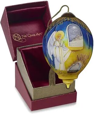 Precious Moments Angel Baby Jesus Nativity Glass Christmas Ornament, Multicolor