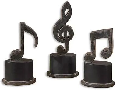 UTTERMOST Music Notes Statue Table Decor 3-piece Set, Multicolor, 3 Piece