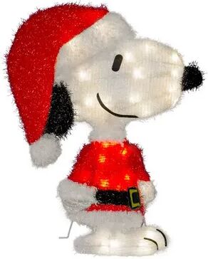 ProductWorks 18 Inch Pre-Lit LED Snoopy Santa Indoor/Outdoor Holiday Decoration, Multicolor