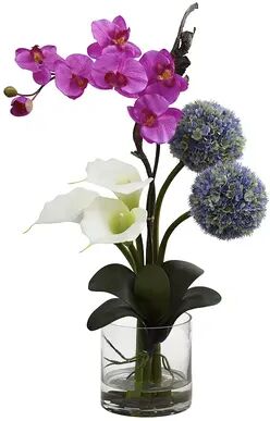 nearly natural Calla, Orchid & Ball Flower Arrangement, Pink