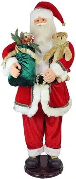 Northlight 5-ft. Faux-Fur Animated Musical Santa Christmas Decor, Red