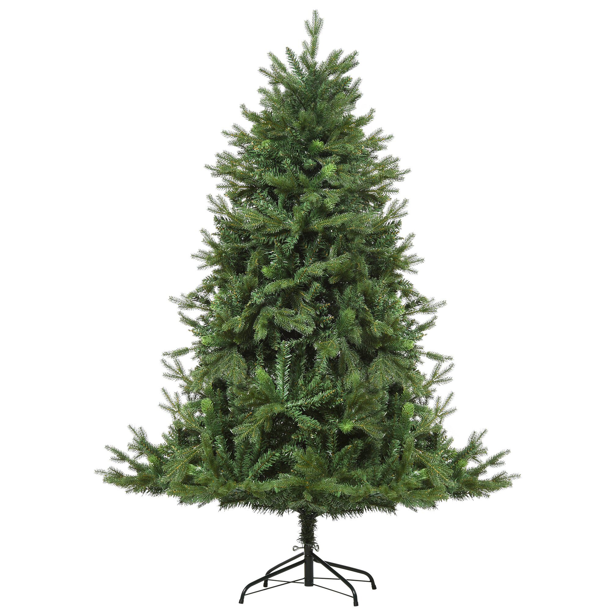 HOMCOM Green 7ft Artificial Christmas Tree Realistic Branches 3368 Tips Holiday Indoor Home Decoration   Aosom.com