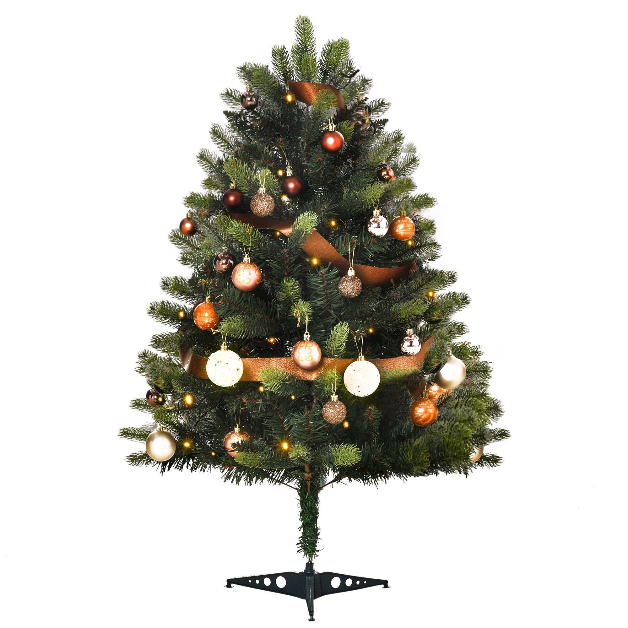 HOMCOM 3ft Pre-lit Artificial Christmas Tree Tabletop LED Light Holiday Home Xmas Decoration Green   Aosom.com