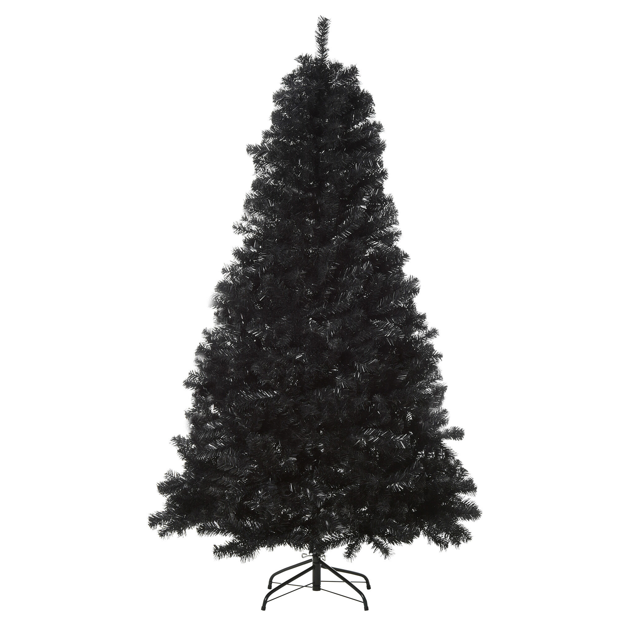 HOMCOM 7ft Black Pencil Artificial Christmas Tree Halloween Style Automatic Open Holiday Home Decoration   Aosom.com