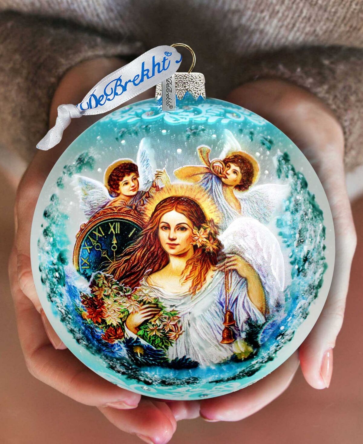 Designocracy Christmas Angel Large Mercury Glass Christmas Collectible Ornaments G. DeBrekht - Multi Color