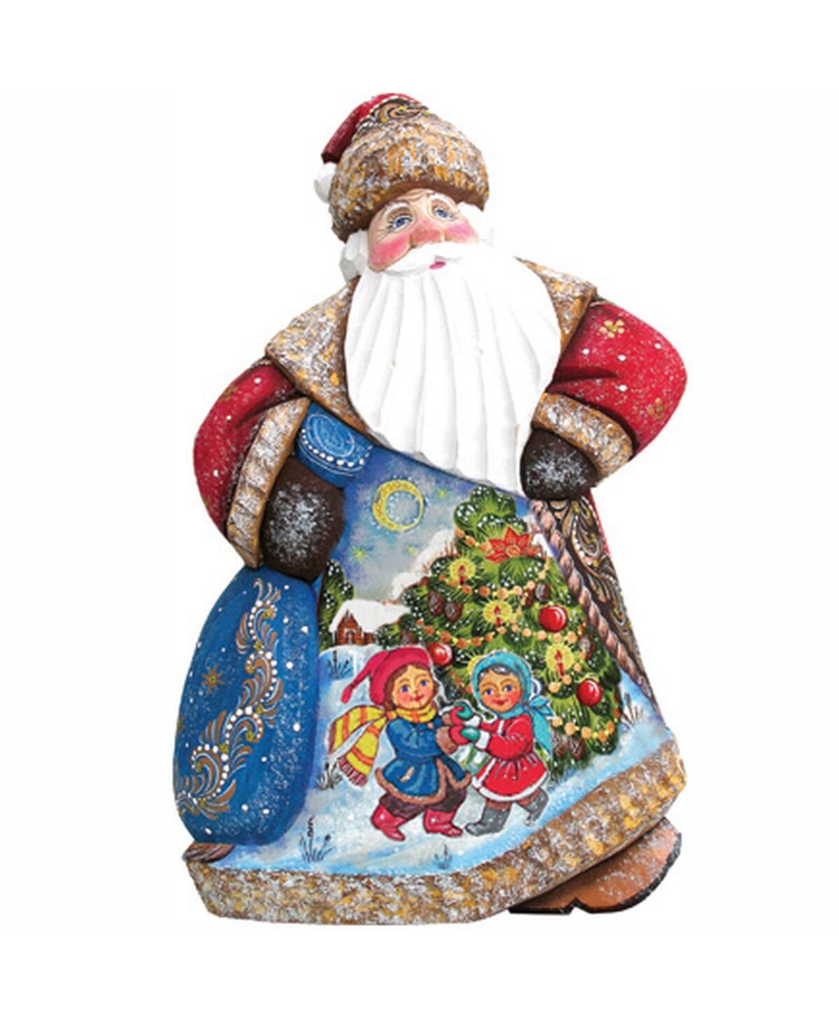 G.DeBrekht Woodcarved and Hand Painted Trim A Tree Dancing Santa Figurine - Multi