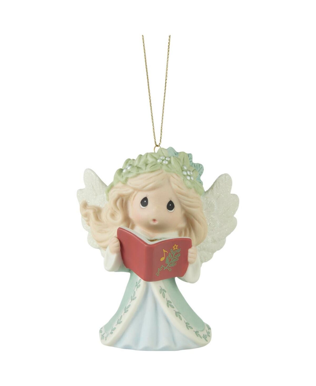 Precious Moments Wishing You Joyful Sounds of The Season Annual Angel Bisque Porcelain Ornament - Multicolored