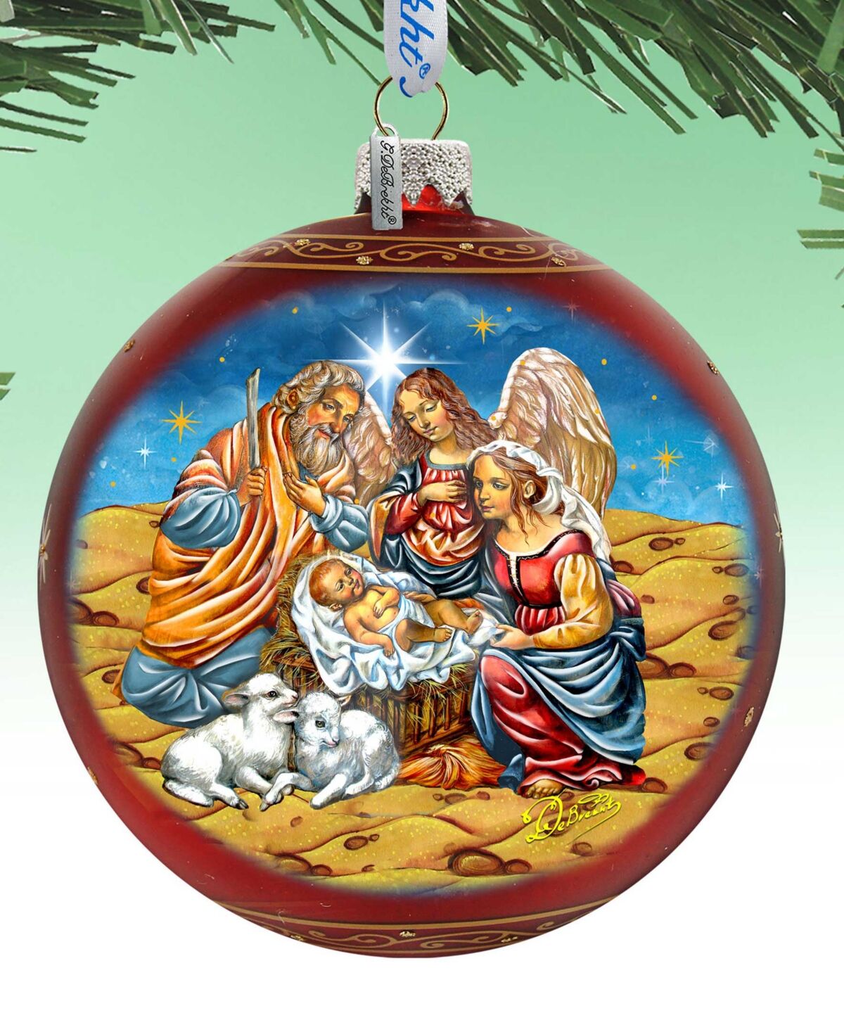 Designocracy Regal Nativity Lg Christmas Mercury Glass Collectible Ornaments G. DeBrekht - Multi Color