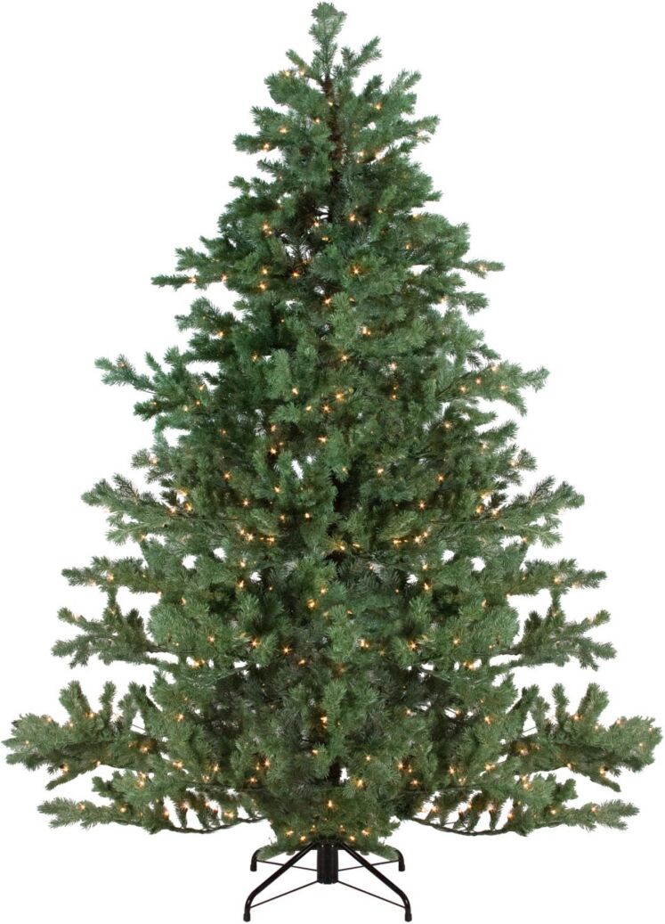 Northlight 7.5' Green Pre-lit Mountain Pine Artificial Christmas Tree - Clear Lights - Green