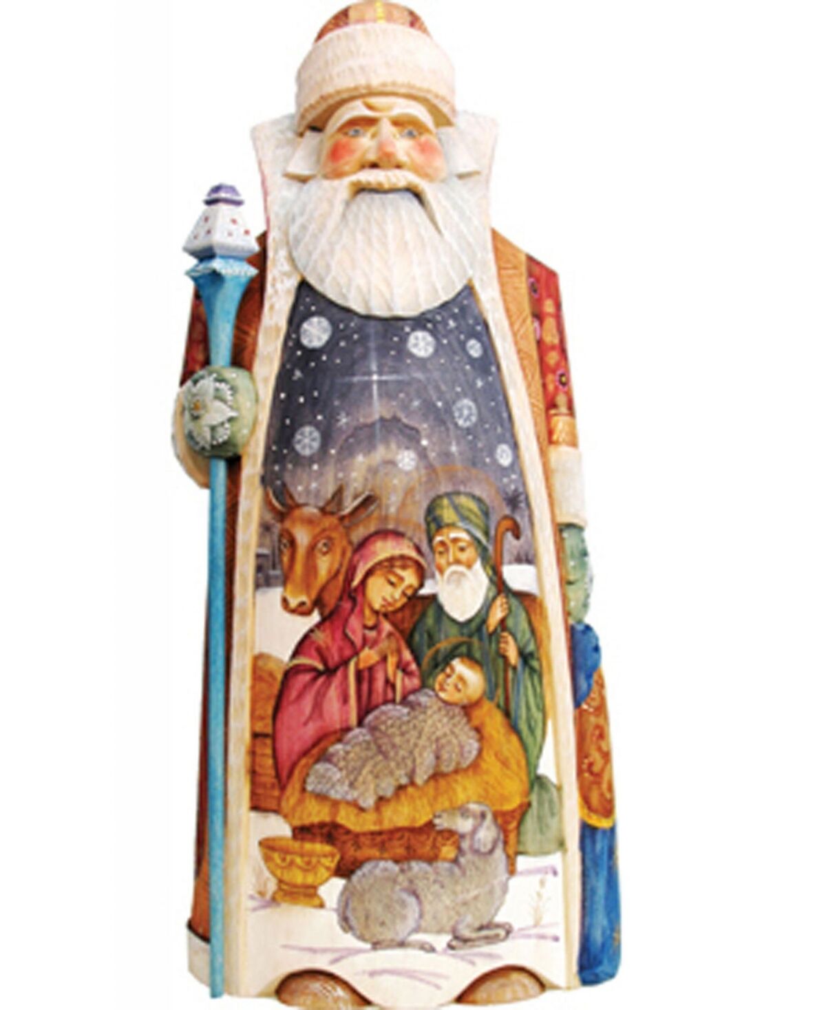G.DeBrekht Woodcarved and Hand Painted Nativity Merchant Santa Claus Figurine - Multi