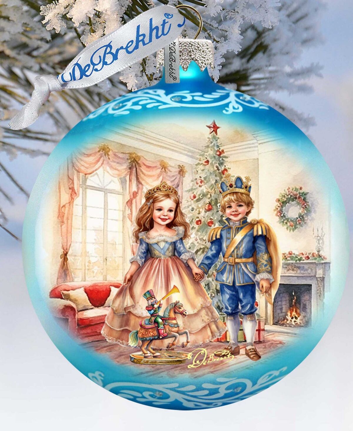 Designocracy Nutcracker Ballet-Clara and Prince Lg Holiday Collectible Ornaments G. DeBrekht - Multi Color