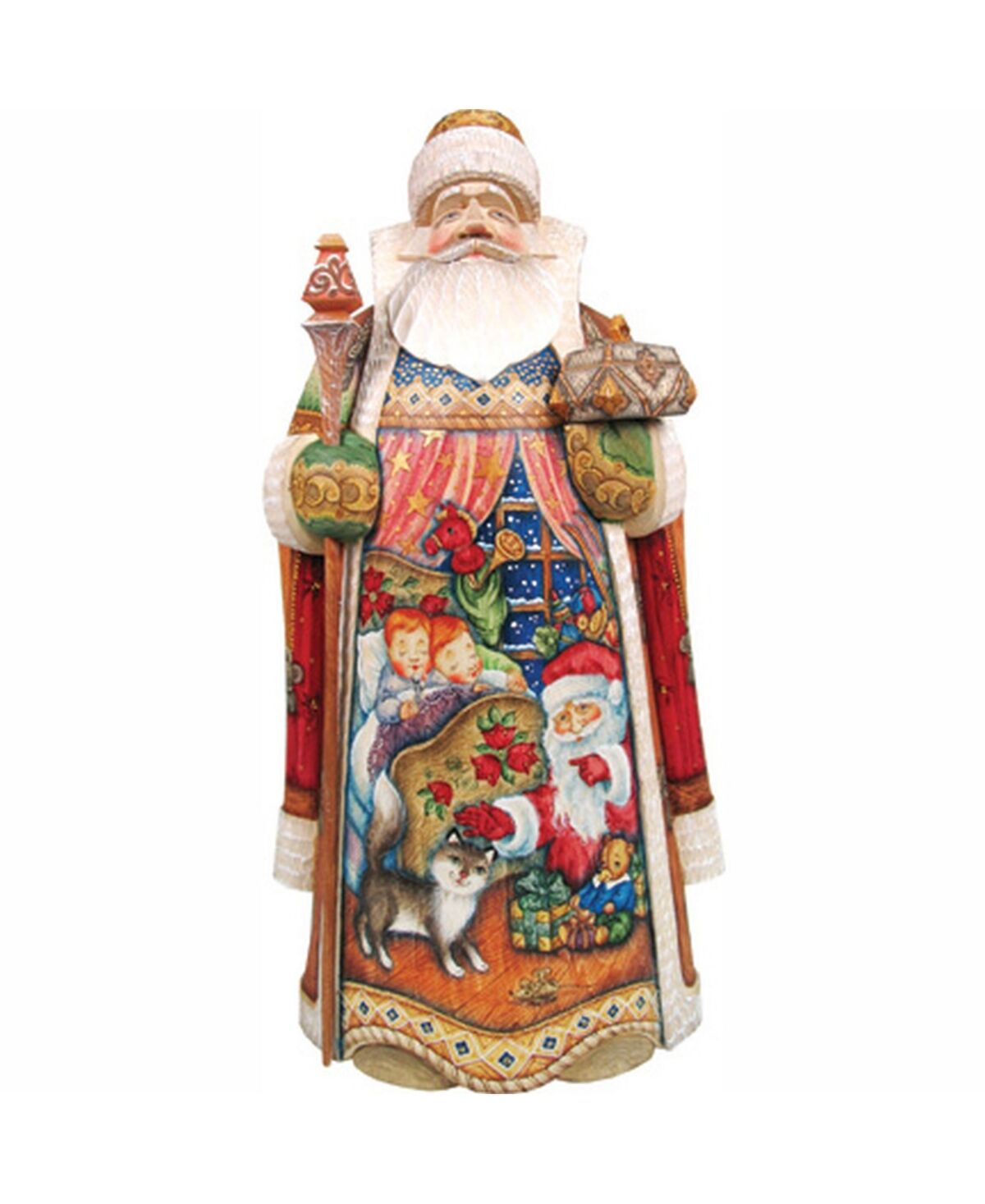 G.DeBrekht Woodcarved and Hand Painted All Through The House Santa Claus Figurine - Multi