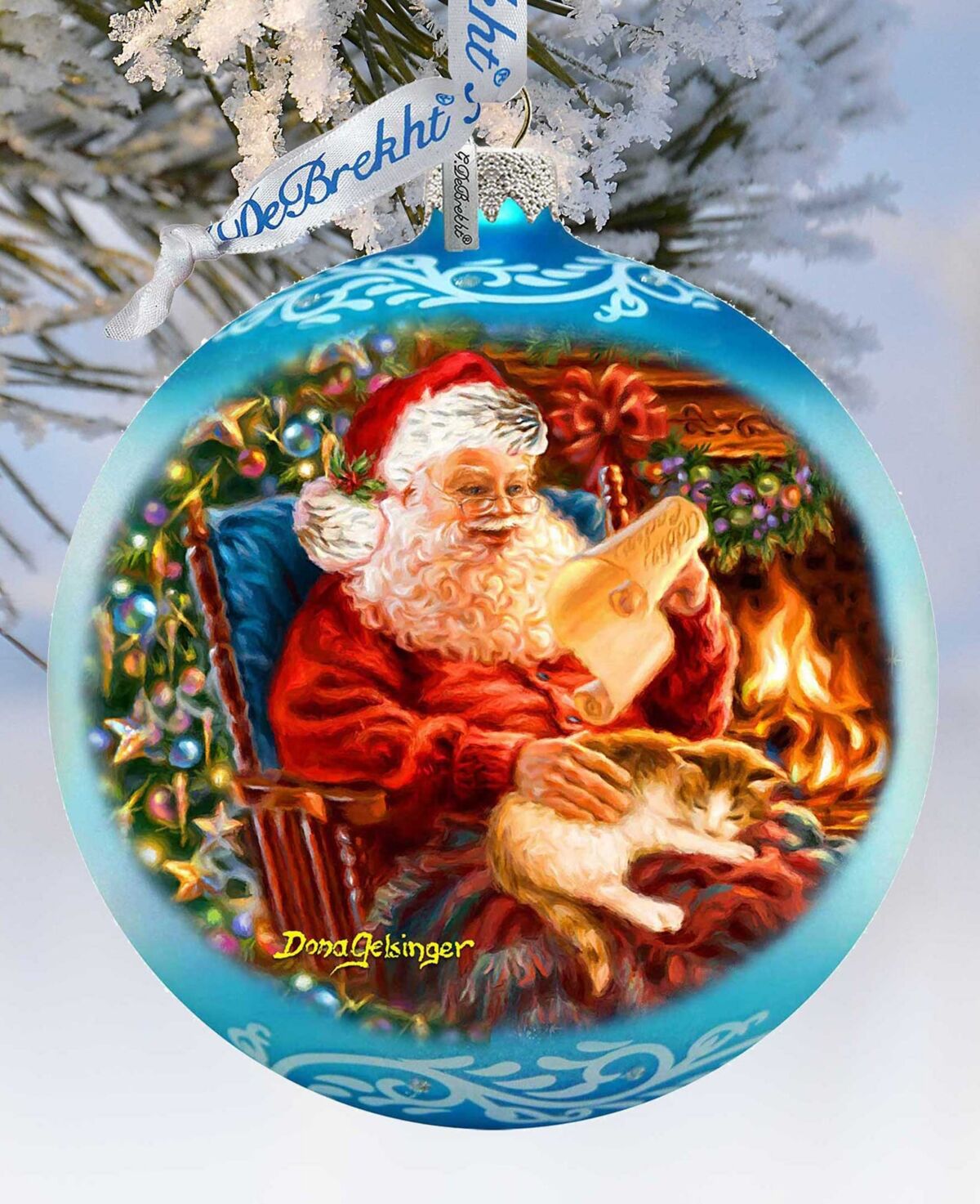 Designocracy House Warming Santa Large Mercury Glass Collectible Ornaments D. Gelsinger - Multi Color