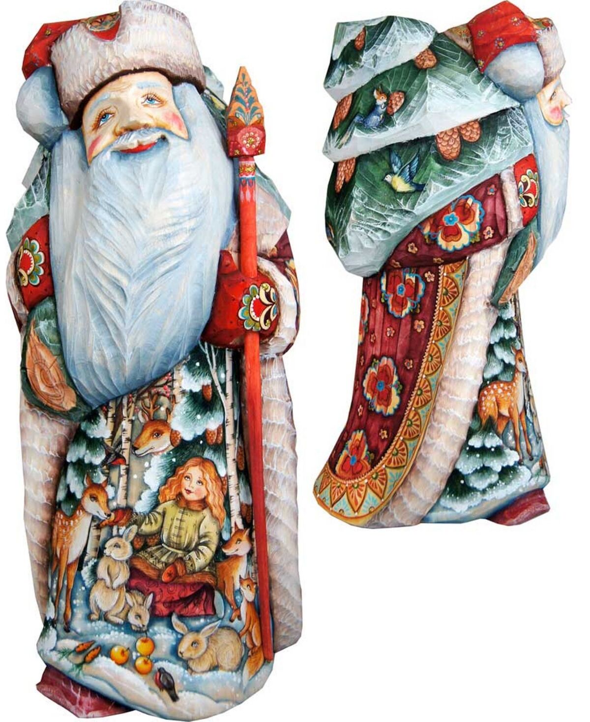 G.DeBrekht Woodcarved and Hand Painted Winter Ballad Hand Painted Santa Claus Figurine - Multi