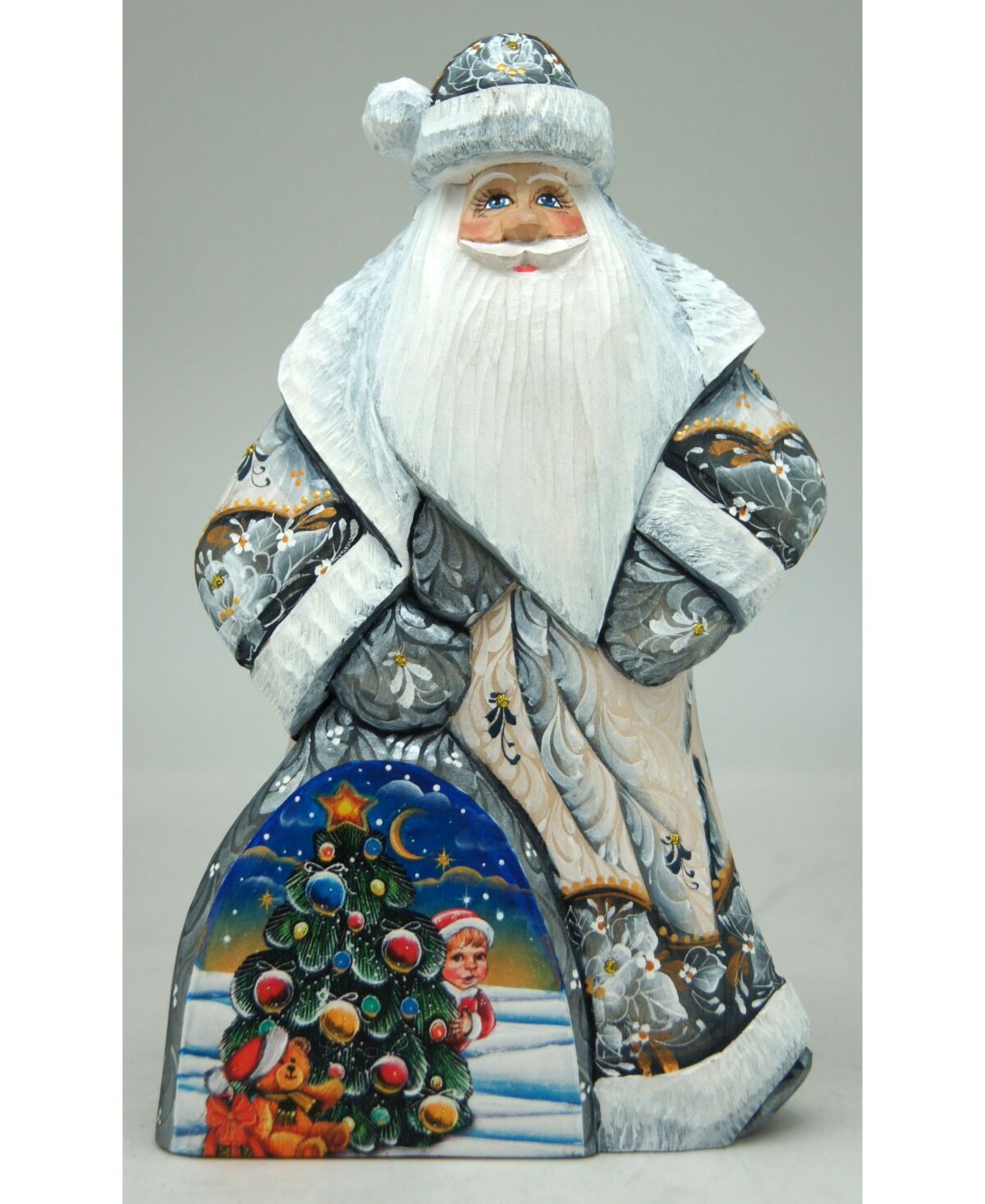 G.DeBrekht Woodcarved Hand Painted Christmas Tree Dancing Santa Figurine - Multi