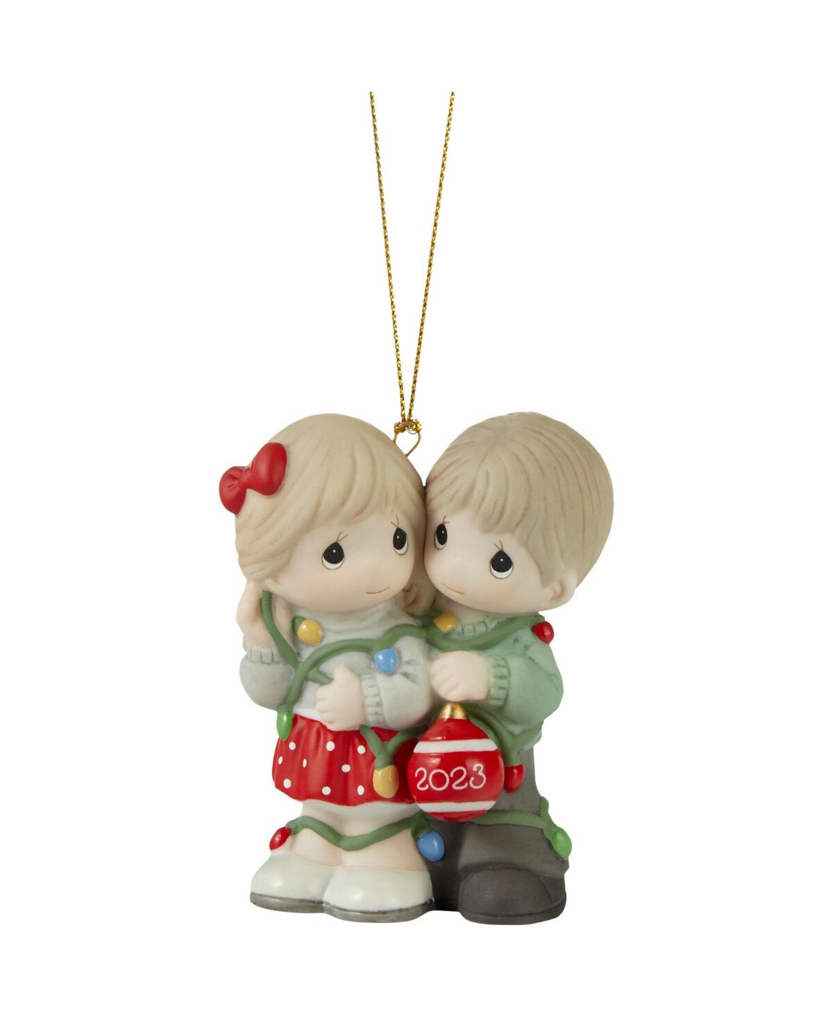 Precious Moments Our First Christmas Together 2023 Dated Couple Bisque Porcelain Ornament - Multicolored
