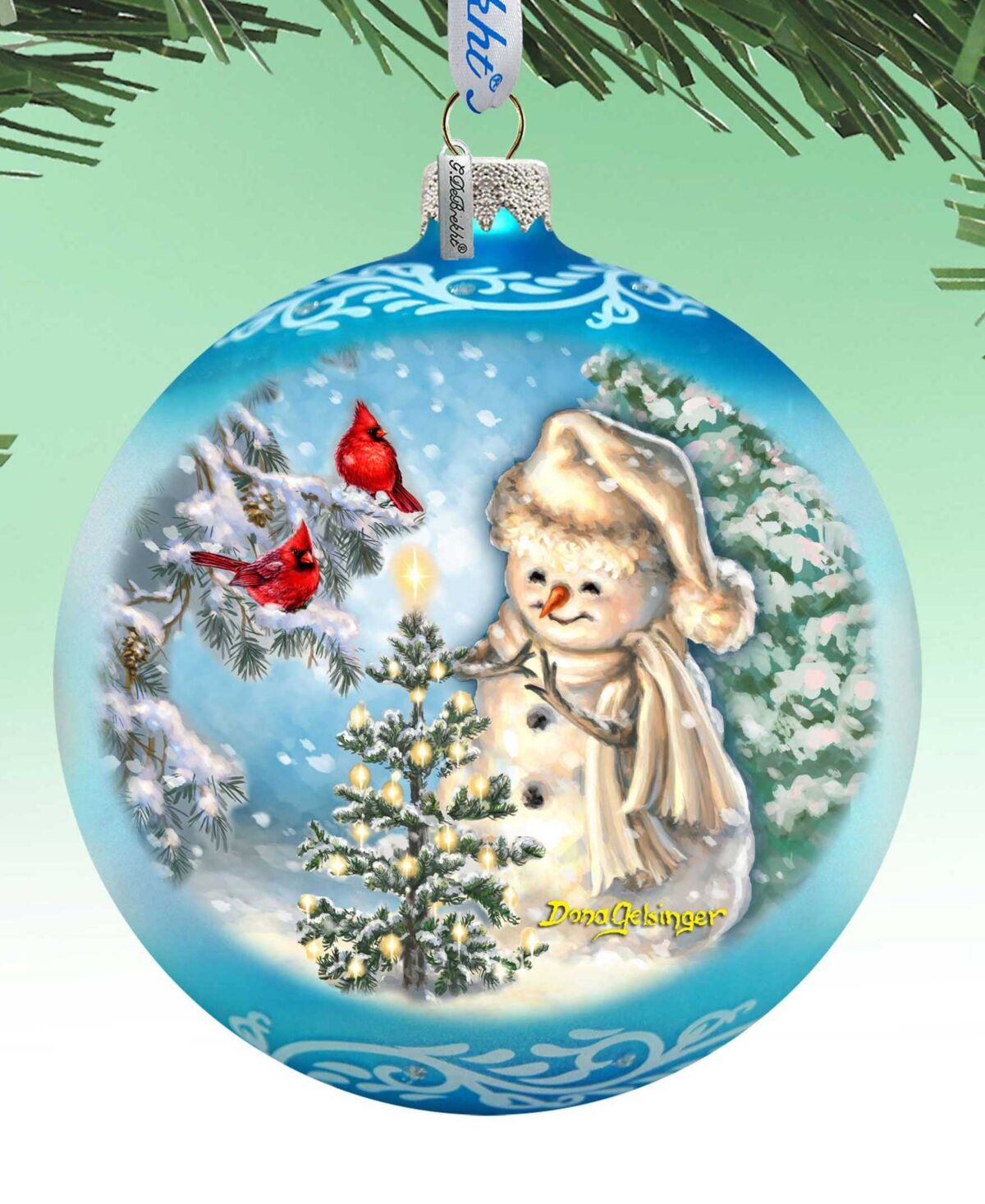Designocracy Glowing Snowman Large Mercury Glass Collectible Ornaments D. Gelsinger - Multi Color
