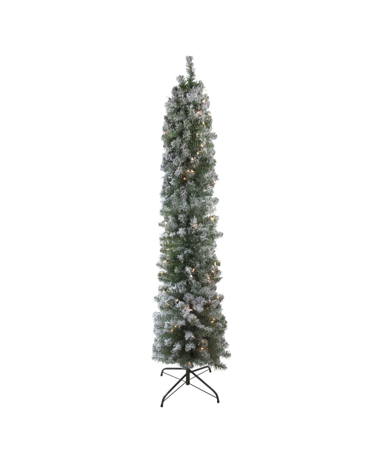 Northlight 6' Pre-Lit Flocked Green Pine Artificial Christmas Tree - Clear Lights - Green