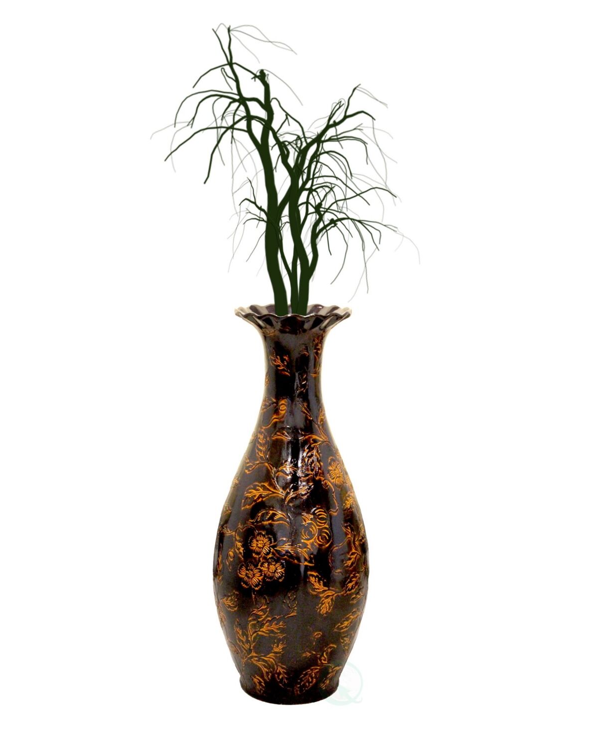 Uniquewise Tall Floor Vase, Traditional Brown home interior Vase, Ceramic Flower Holder Centerpiece for room decor, Livingroom Decor Large Floor Vase,