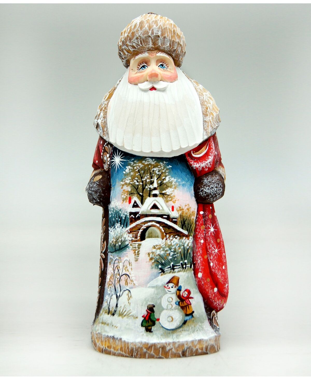 G.DeBrekht Woodcarved First Day of Winter Santa Figurine - Multi
