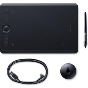 Wacom Intuos Pro Stifttablett Größe M, Grafiktablett (inkl. Pro Pen 2 Eingabestift mit verschiedenen Spitzen, geeignet für Windows & Apple), Schwarz