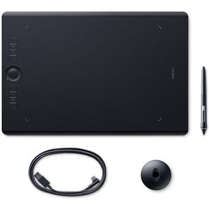 Wacom K100912 Intuos Pro Stifttablett Größe L, Grafiktablett (inkl.  Pro Pen 2 Eingabestift mit verschiedenen Spitzen, geeignet für Windows & Apple), Schwarz