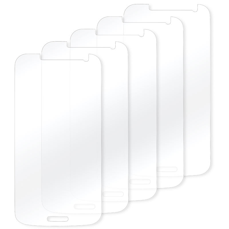 Somikon Displayschutzfolie für Samsung Galaxy S4, glasklar (5er Set)